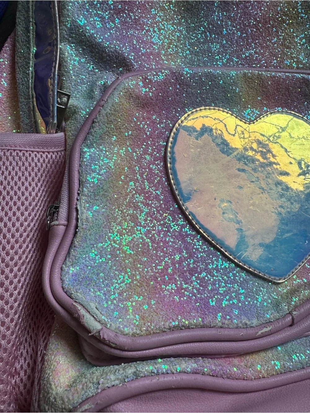 Adorable and super sparkly unicorn backpack 15” by 11” more than magic lunchbox